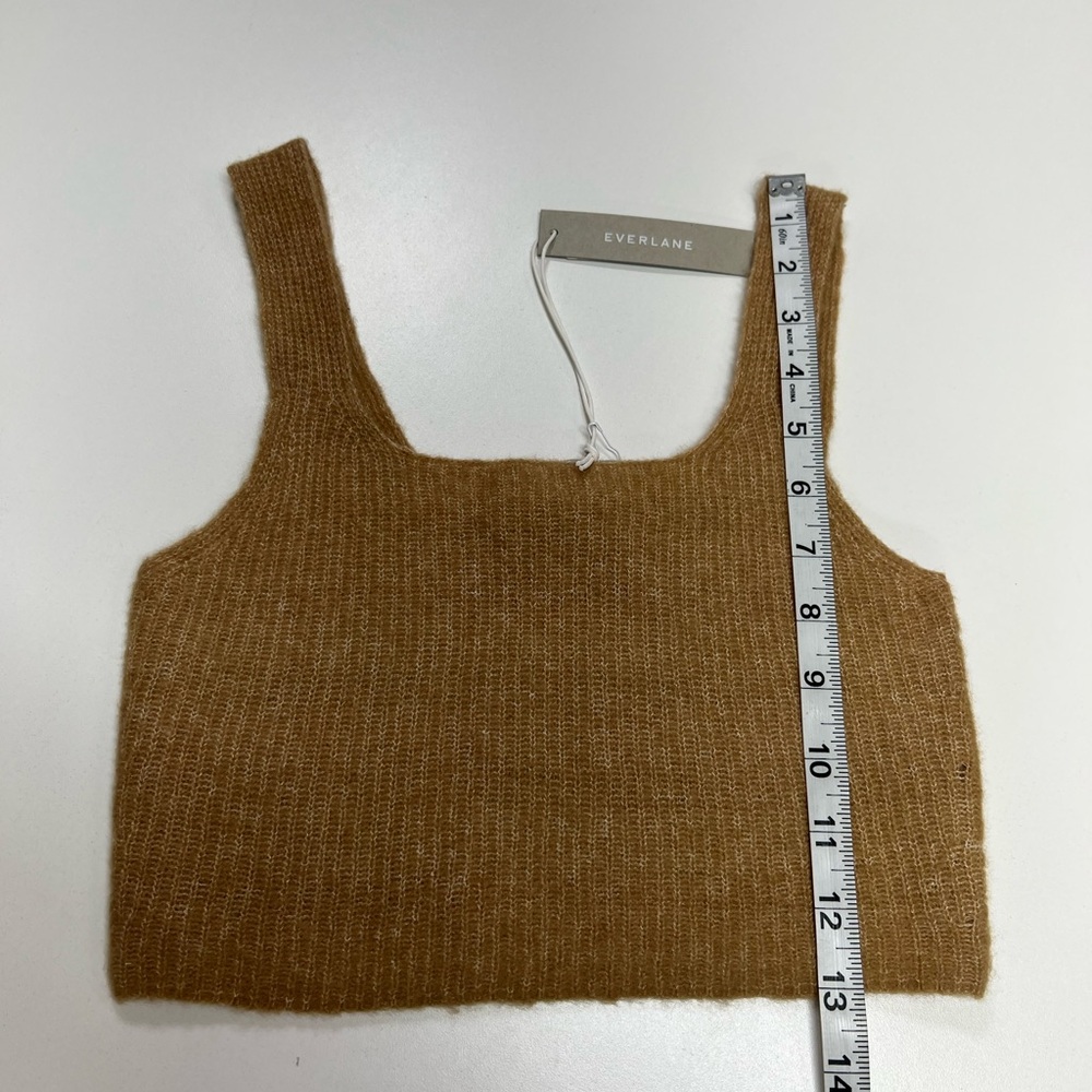 Everlane The Cozy Stretch Tank in Camel Crop Top Size XS New With Tags - Picture 9 of 13